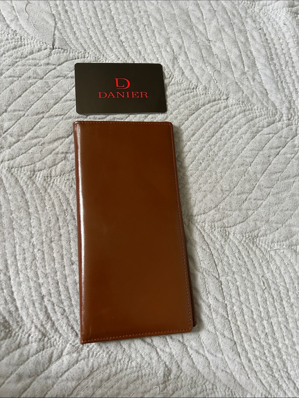 Danier Brown Long Leather Card & Check Holder